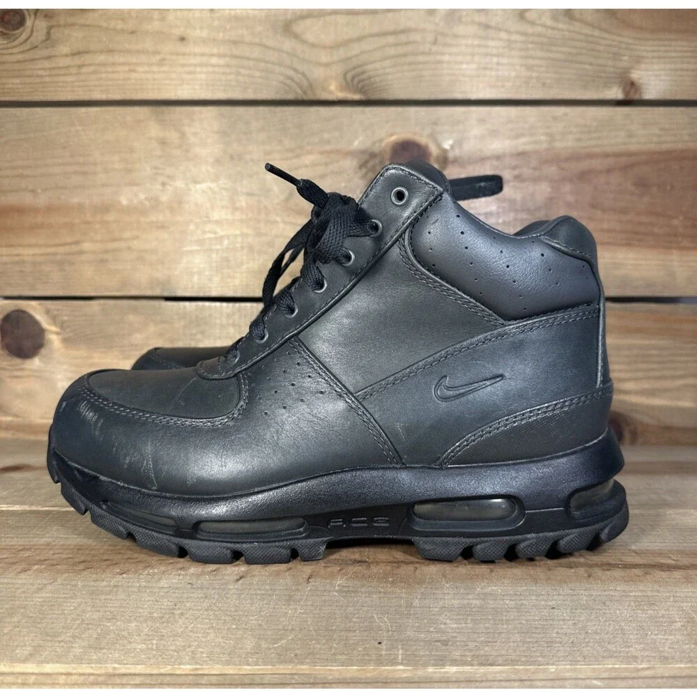 Size 8 Nike Air Max Goadome Anthracite Black Leather Waterproof Boots 865031-018